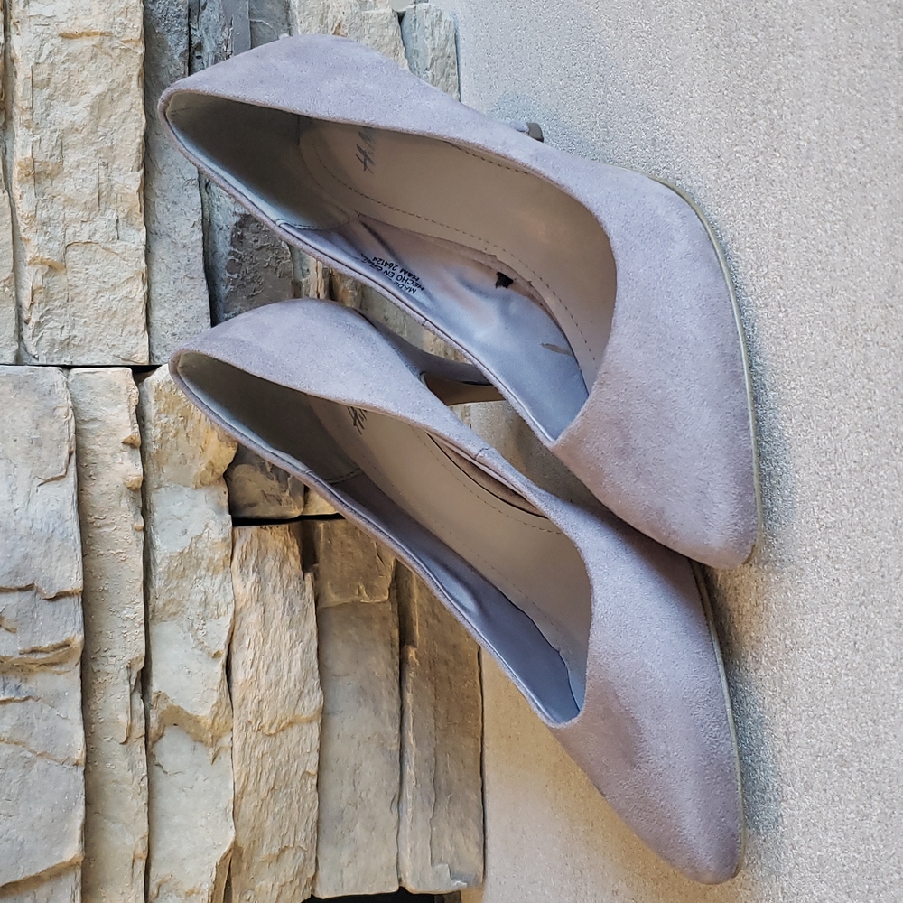 H&M gray pointed toe pumps high heels size 5.5